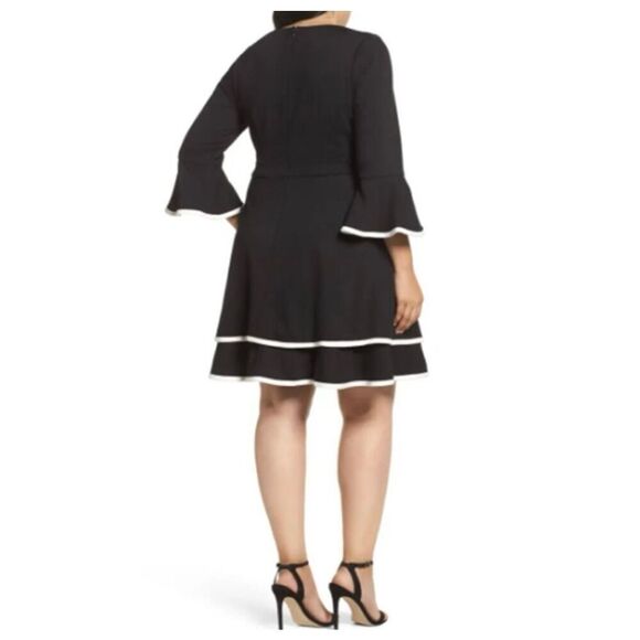 ✨Eliza J Bell Sleeve Tiered Fit & Flare Sz 18W Dress✨ - Picture 3 of 11